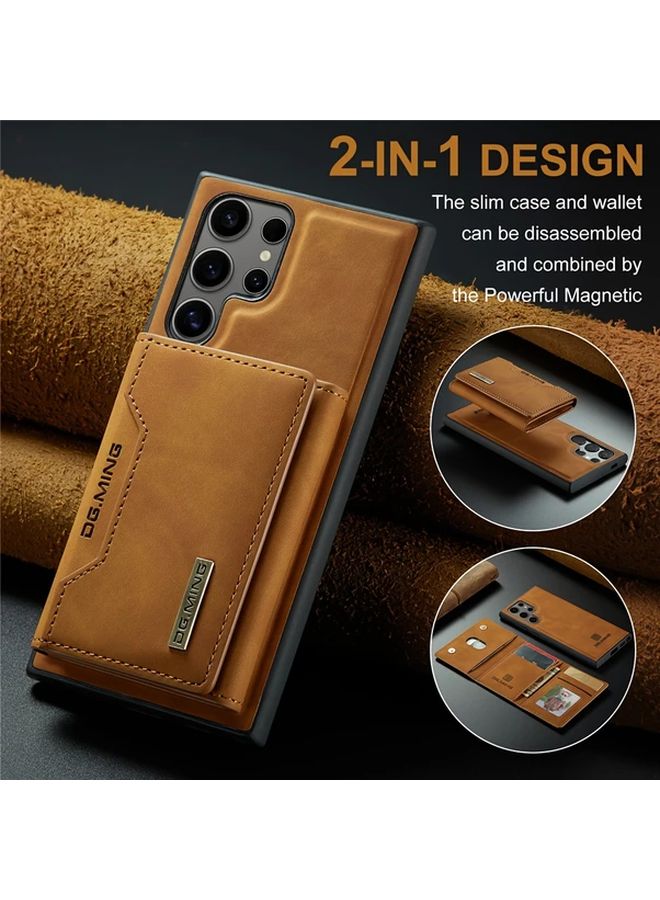 حافظة Samsung S23 Ultra محفظة سوداء مغناطيسية قابلة للفصل مع حامل مقاوم للصدمات - Image 2